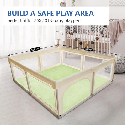 Baby Play Mat for Floor,1.3"Thick Elasti-Foam 50x50 Playpen Mat for Toddlers Infant