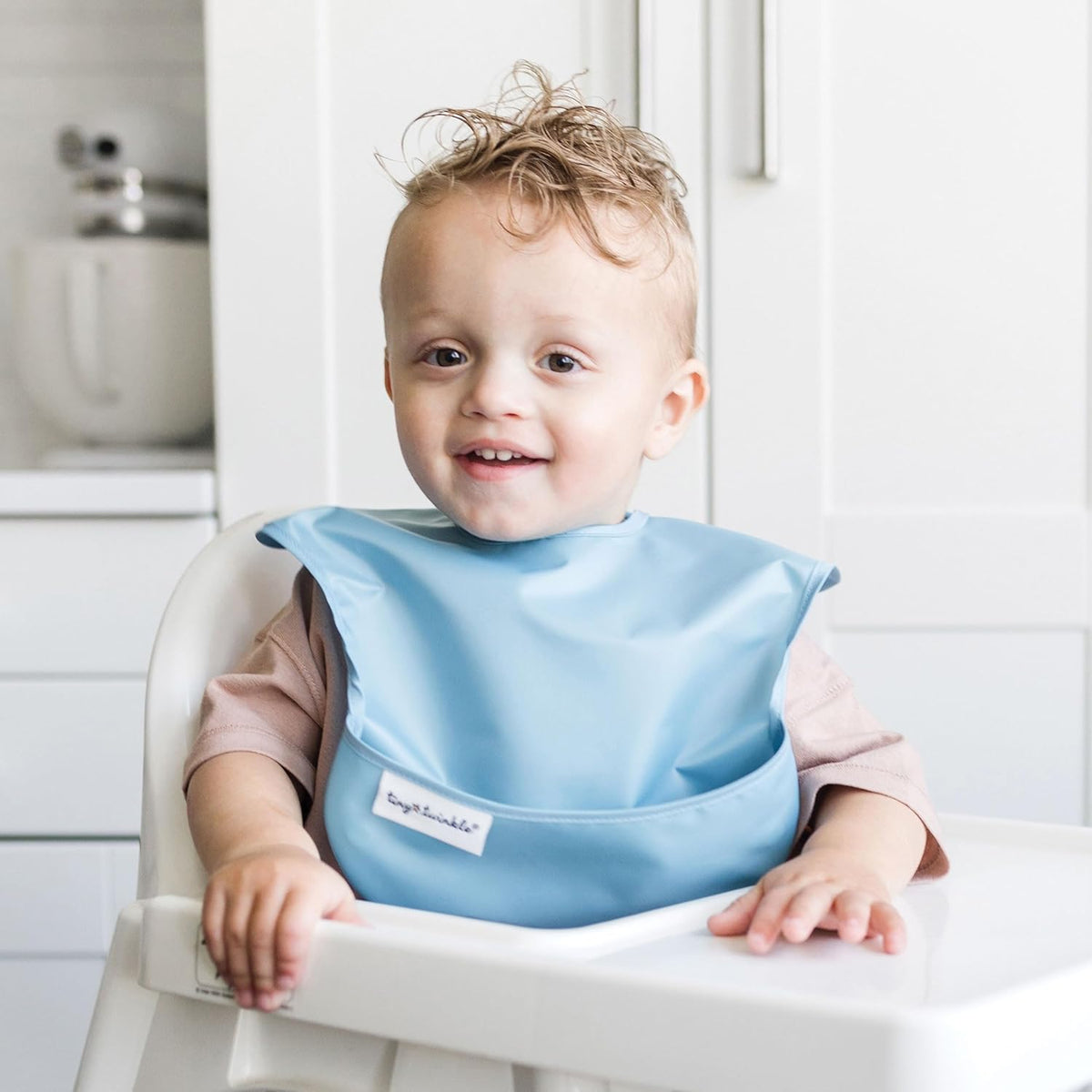 Tiny Twinkle Mess Proof Baby Bibs for Eating - Waterproof, Wipeable Bibs - Toddler Bibs - Travel