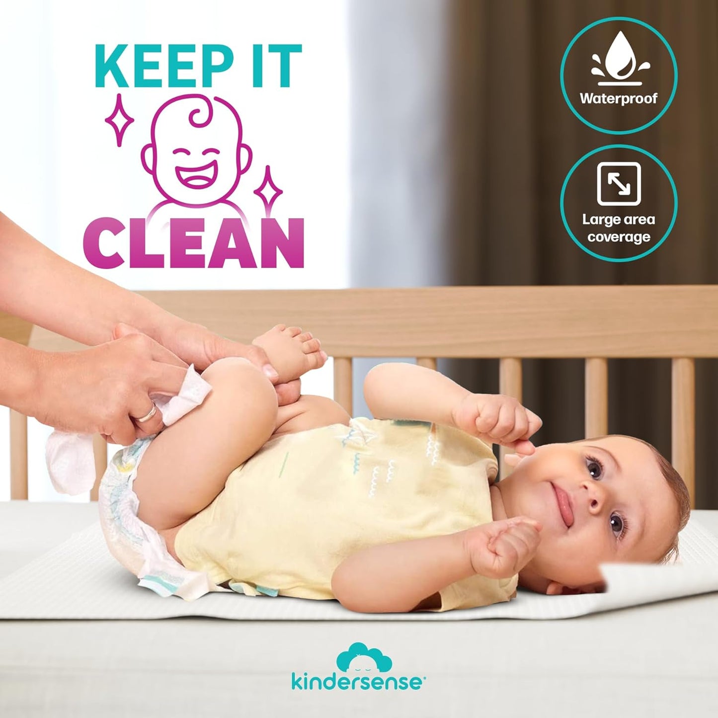 KinderSense - Disposable Changing Underpads for Baby Diaper (80 Pack) Extra Large (17.5" x 17.5")