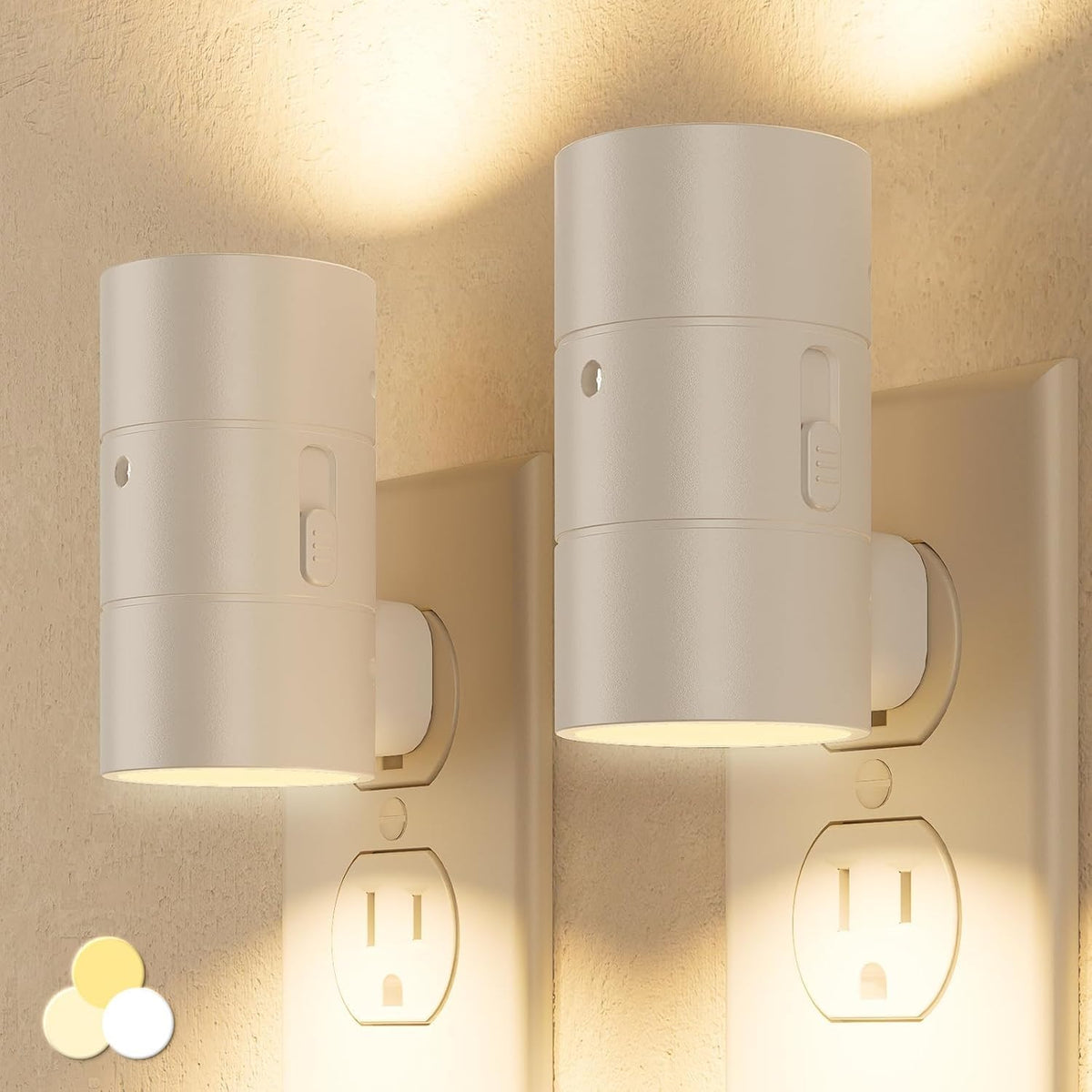 NIORSUN Night Lights Plug Into Wall,Plug in Night Light with 3 Light Modes,Ultra-Slim Design,Dusk