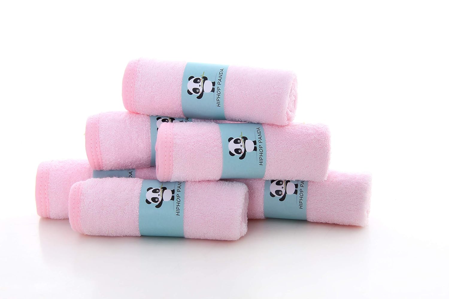 HIPHOP PANDA Baby Washcloths, Rayon Made from Bamboo - 2 Layer Ultra Soft Absorbent Newborn Bath