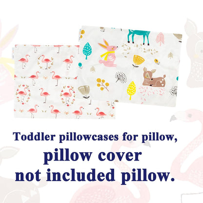 ALVABABY Toddler Pillowcases 2 Pack Organic Cotton Kids Pillow Cover Fit 13"x 18" or 12"x16"
