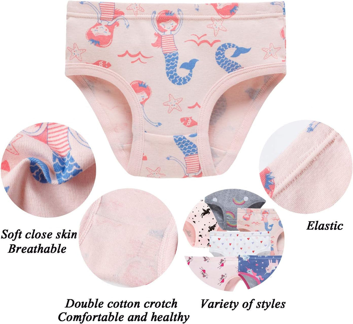 Boboking Soft Cotton Underwear Toddler Girls'Briefs Soft Undies