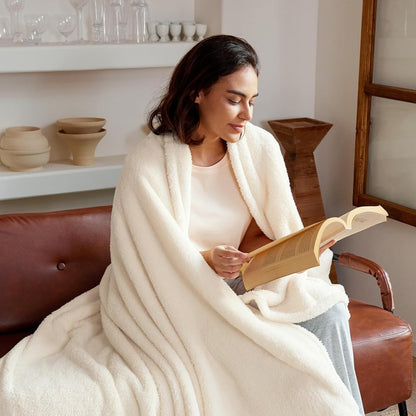 Exclusivo Mezcla Twin Size Flannel Fleece Blanket, Super Soft Velvet Plush Bed Blanket, Fuzzy Cozy