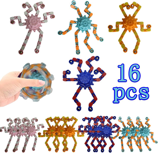 16 Pcs Fidget Spinner Toys Party Favors Goodie Bag Stuffers Gifts,Transformable Robot Fingertip