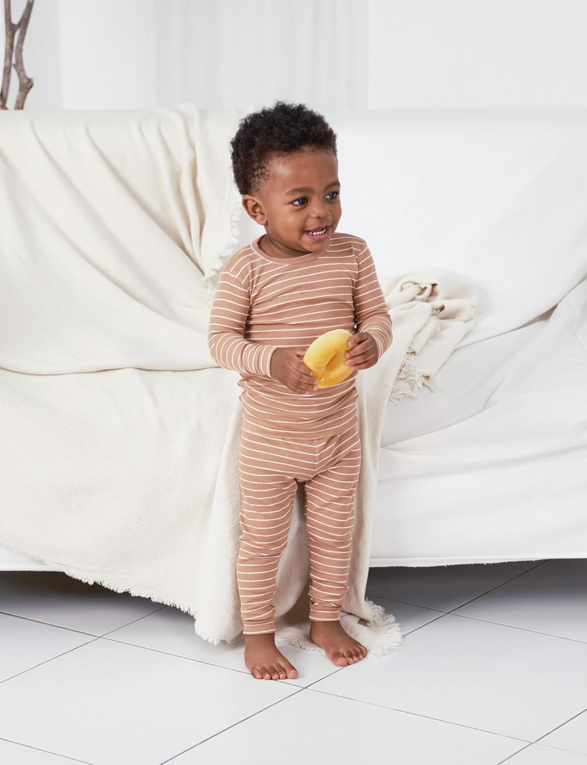 AVAUMA Stripe Pattern Baby Boys Girls Pajama Set Kids Toddler Snug fit Ribbed Sleepwear pjs for