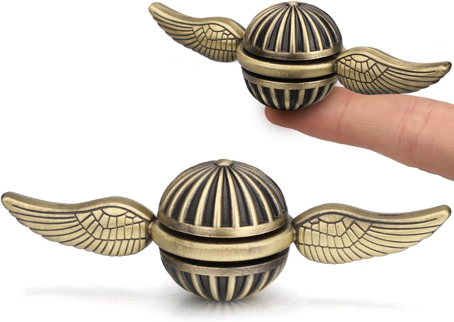 Brass Fidget Spinner Orb Anxiety Toy, Stress Relief Spin Fidgets Hand Bearing Tri Spinner for Kids