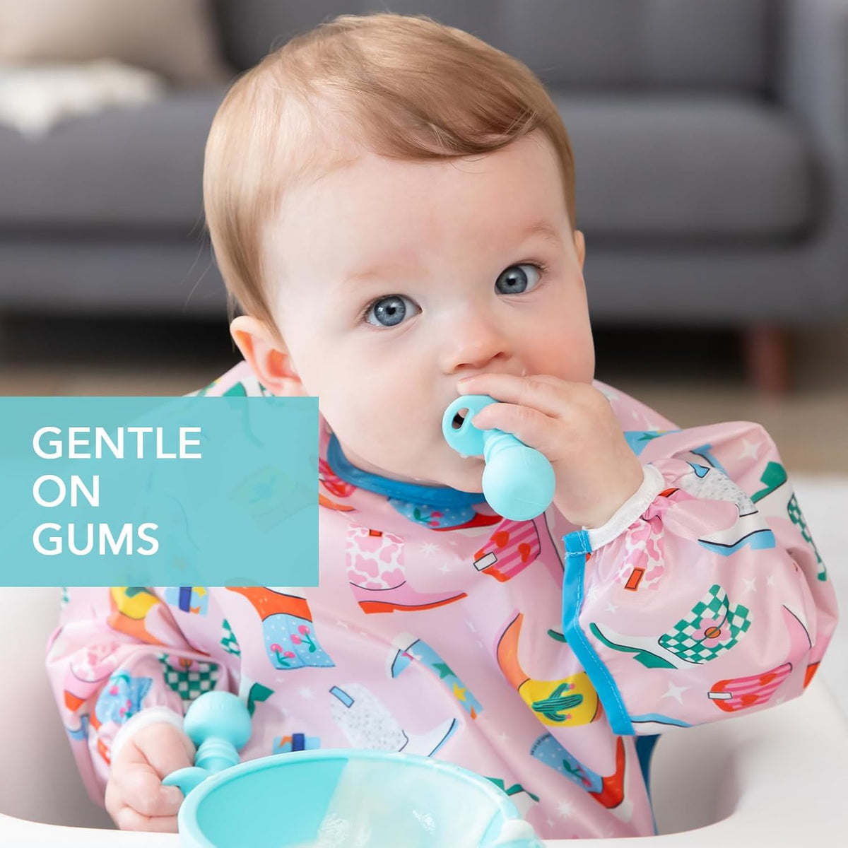 Bumkins Baby Utensils Set, Chewtensils Silicone Spoons for Dipping, Self-Feeding, Baby Led Weaning