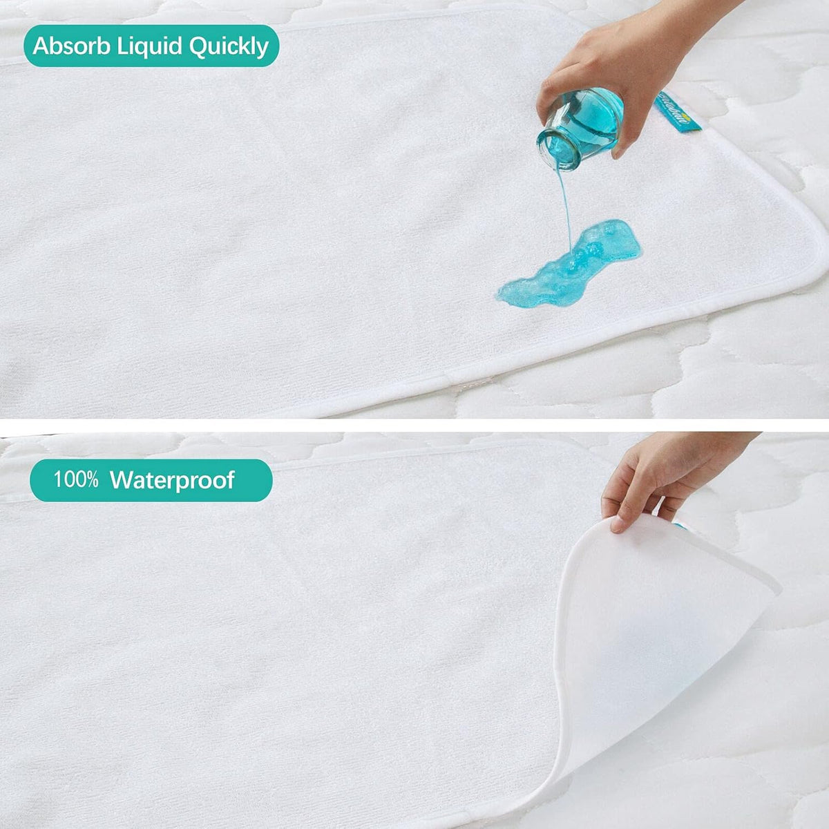 Changing Pad Liner 5 Count, Waterproof Larger Changing Pad Cover 28" X 15", Cotton Terry, Absorbent