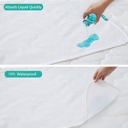 Changing Pad Liner 5 Count, Waterproof Larger Changing Pad Cover 28" X 15", Cotton Terry, Absorbent