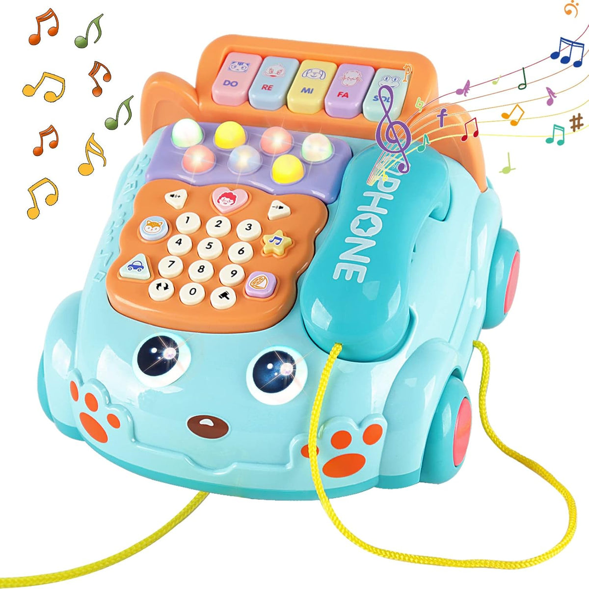 Baby Phone Toy,Baby Toy Phone Cartoon Baby Piano Music Light Toy Children Pretend PhoneToy Gift