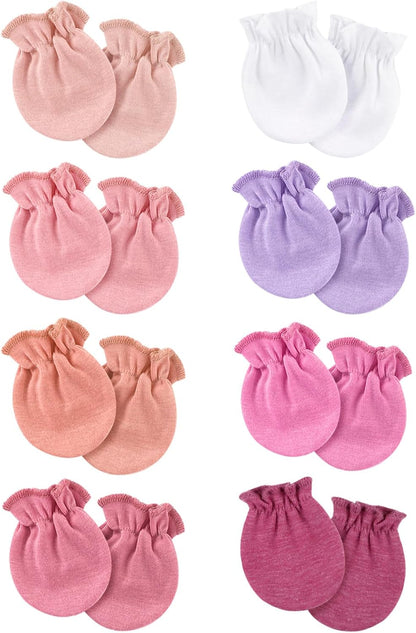Newborn Baby Mittens No Scratch Cotton Elastic Wrist Gloves Infant Toddler Mittens for Baby Boy