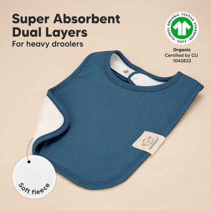 KeaBabies 8-Pack Organic Baby Bibs for Boys, Girls - Super Absorbent Cotton Drool Bibs for Baby