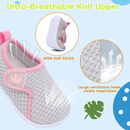 FEETCITY Baby Boys Girls First Walking Shoes Infant Sneakers Crib Shoes Breathable Lightweight Slip