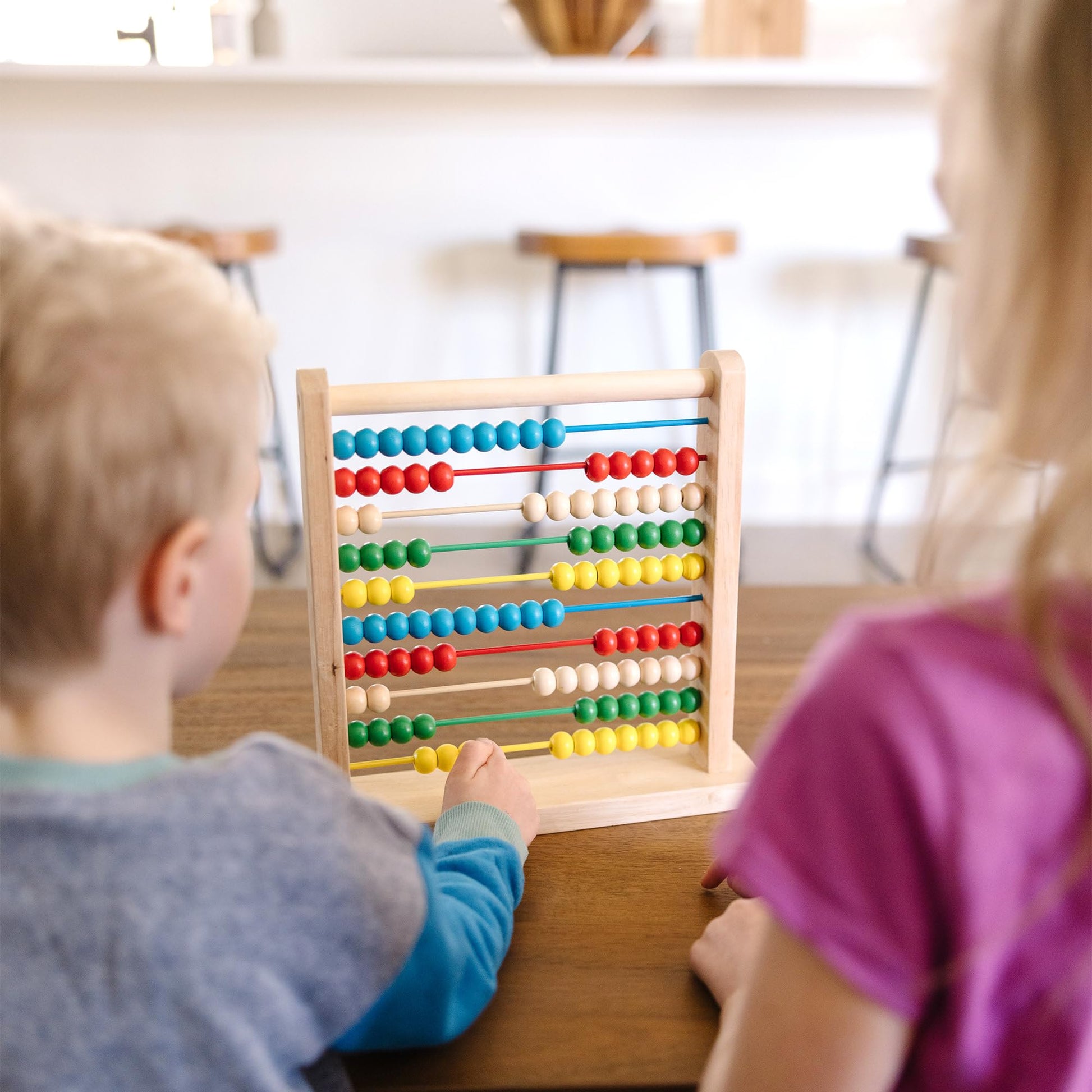 Melissa & Doug Abacus Classic Wooden Toy with 100 Beads - Preschool Learning Activities and Math