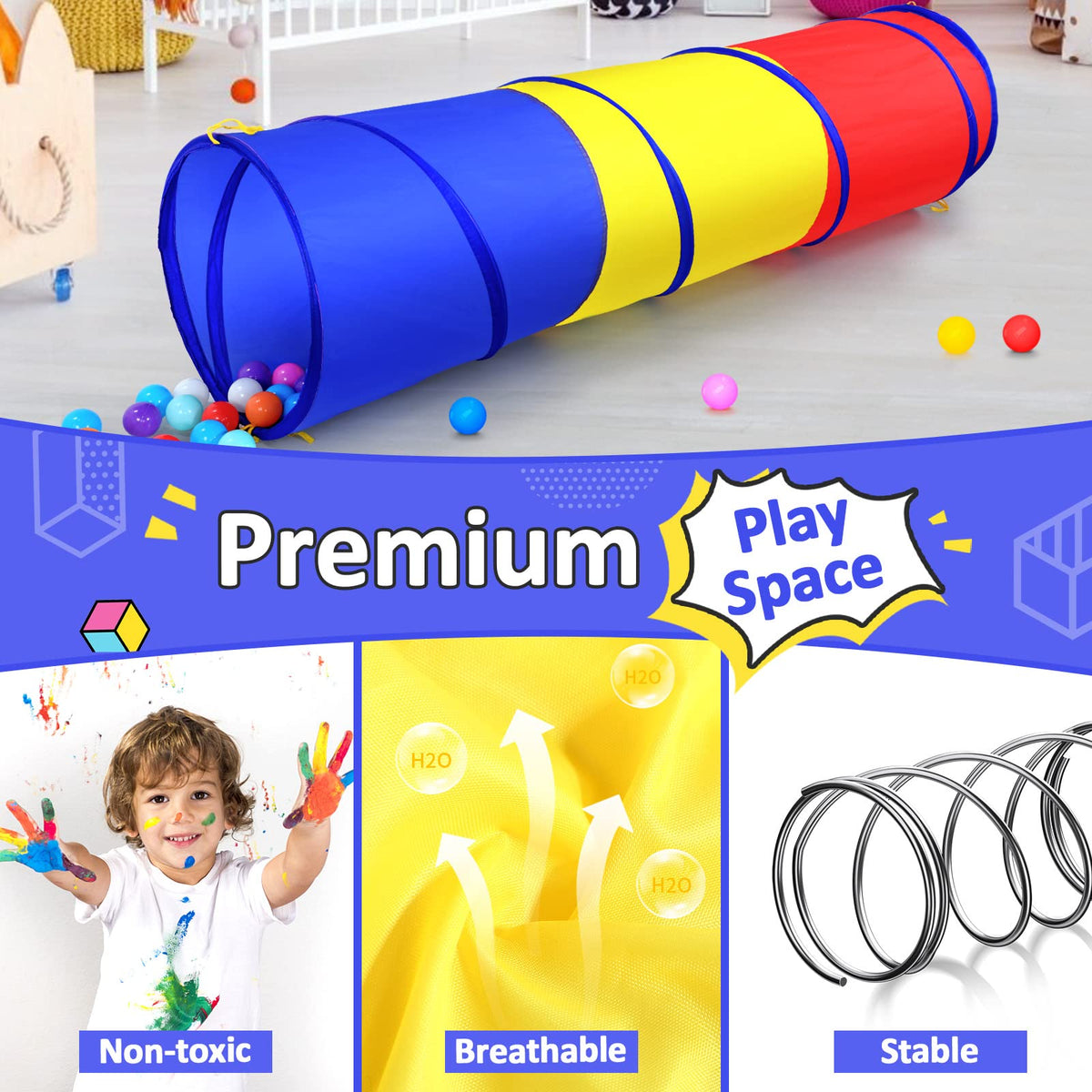 PigPigPen Pop Up Play Tunnel Tent for Toddlers Babies or Dogs, Indoor & Outdoor Toys for Kids