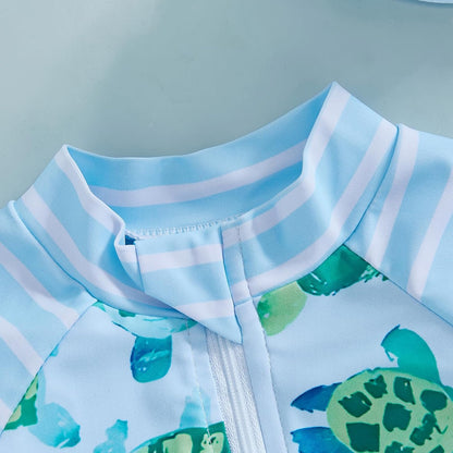 Hnyenmcko Baby/Toddler Boy Rash Guard Swimsuit Long Sleeve One Piece Zipper Swimwear Sunsuit Infant