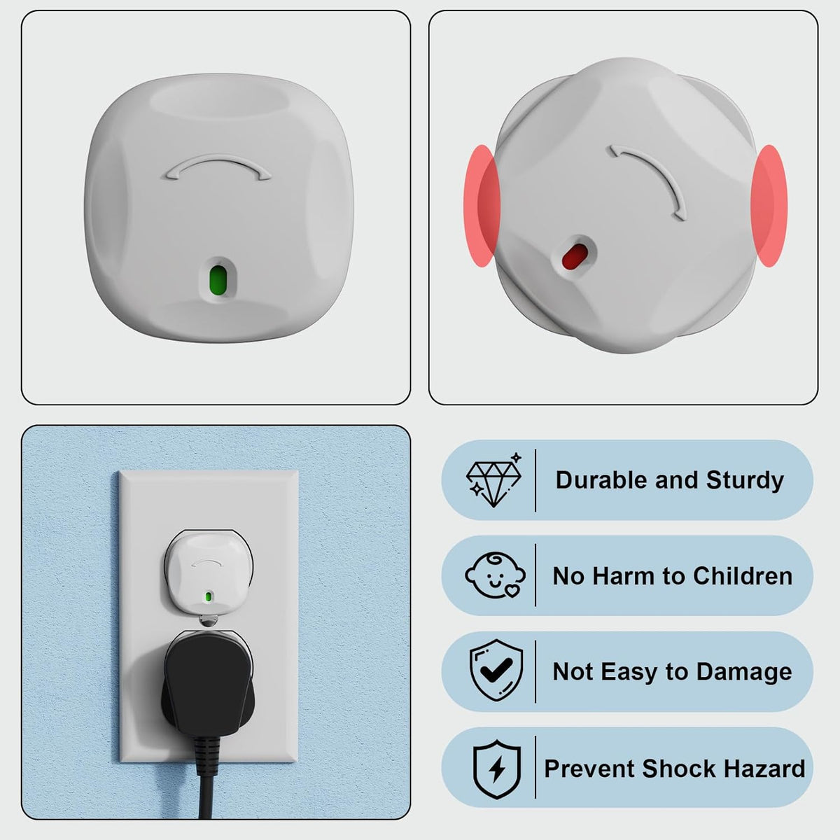 Outlet Covers Baby Proofing, 40 Pack Plug Covers for Electrical Outlets, Outlet Plug Covers to