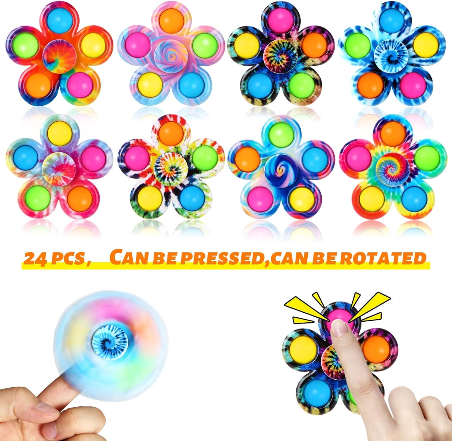 SCIONE 24 Pack Party Favors Fidget Spinners for Kids 4-8 8-12, Goodie Bags Stuffers for Kids 3-5