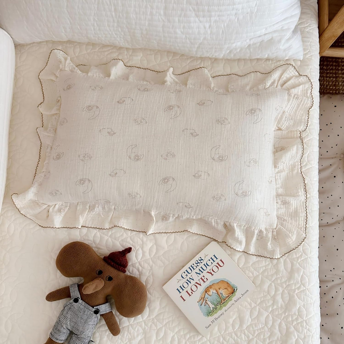 BuLuTu Muslin Kids Pillow Case Standard Size, 20"x26", Envelope Closure, 100% Cotton Pillow Cover
