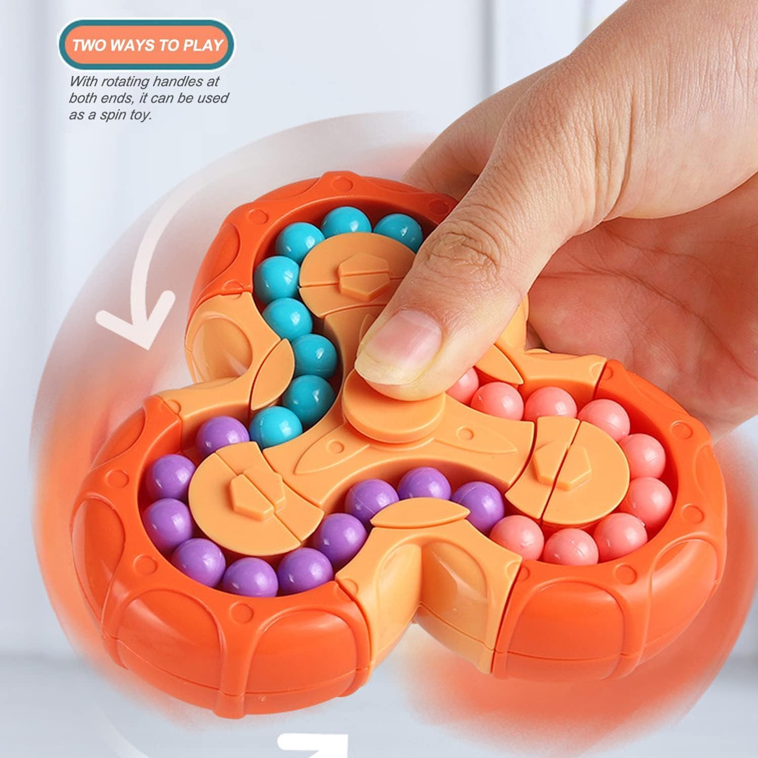 YUDANSI Magic Bean Puzzle Toy, Rotating Magic Bean Fidget Toys 2-in-1, Magic Ball Brain Teaser STEM