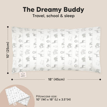 Toddler Pillow with Pillowcase - 10x18 My Little Dreamy Kids Travel Bed Pillows for Sleeping