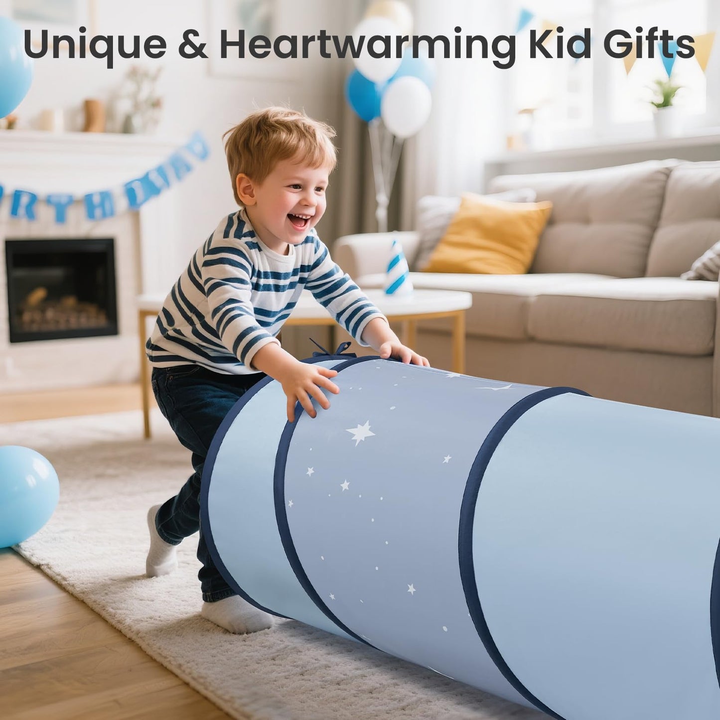 Tiny Land Kids Play Tunnel Tent with Storage Bag for Toddlers