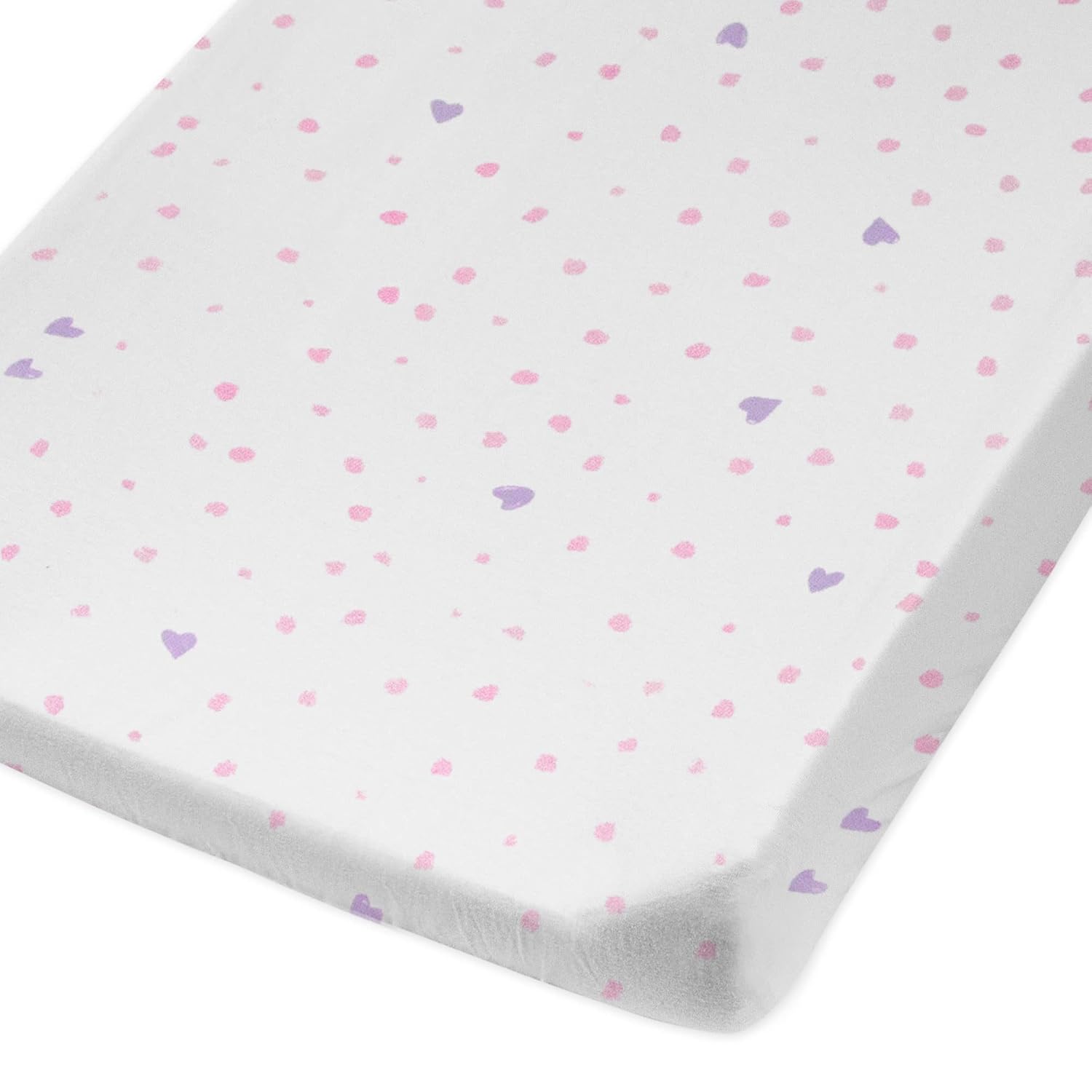 HonestBaby Organic Cotton Changing Pad Covers (Set of Two), Love Dot, One Size