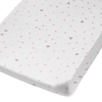 HonestBaby Organic Cotton Changing Pad Covers (Set of Two), Love Dot, One Size