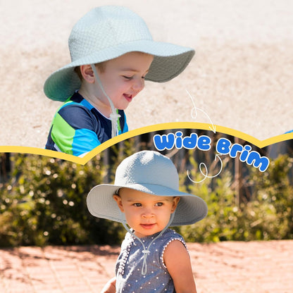 HONGTEYA Baby Sun Hat Toddler Girl Beach Hat Adjustable Outdoor Summer Hat UPF 50+ Sun Protection