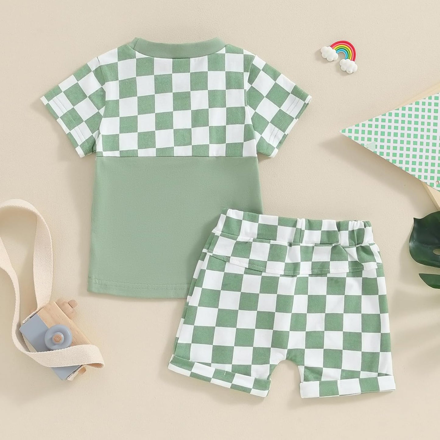 fhutpw Baby Toddler Boy Clothes Summer Outfits 6 12 18 24 Months Patchwork Short Sleeve T Shirt &