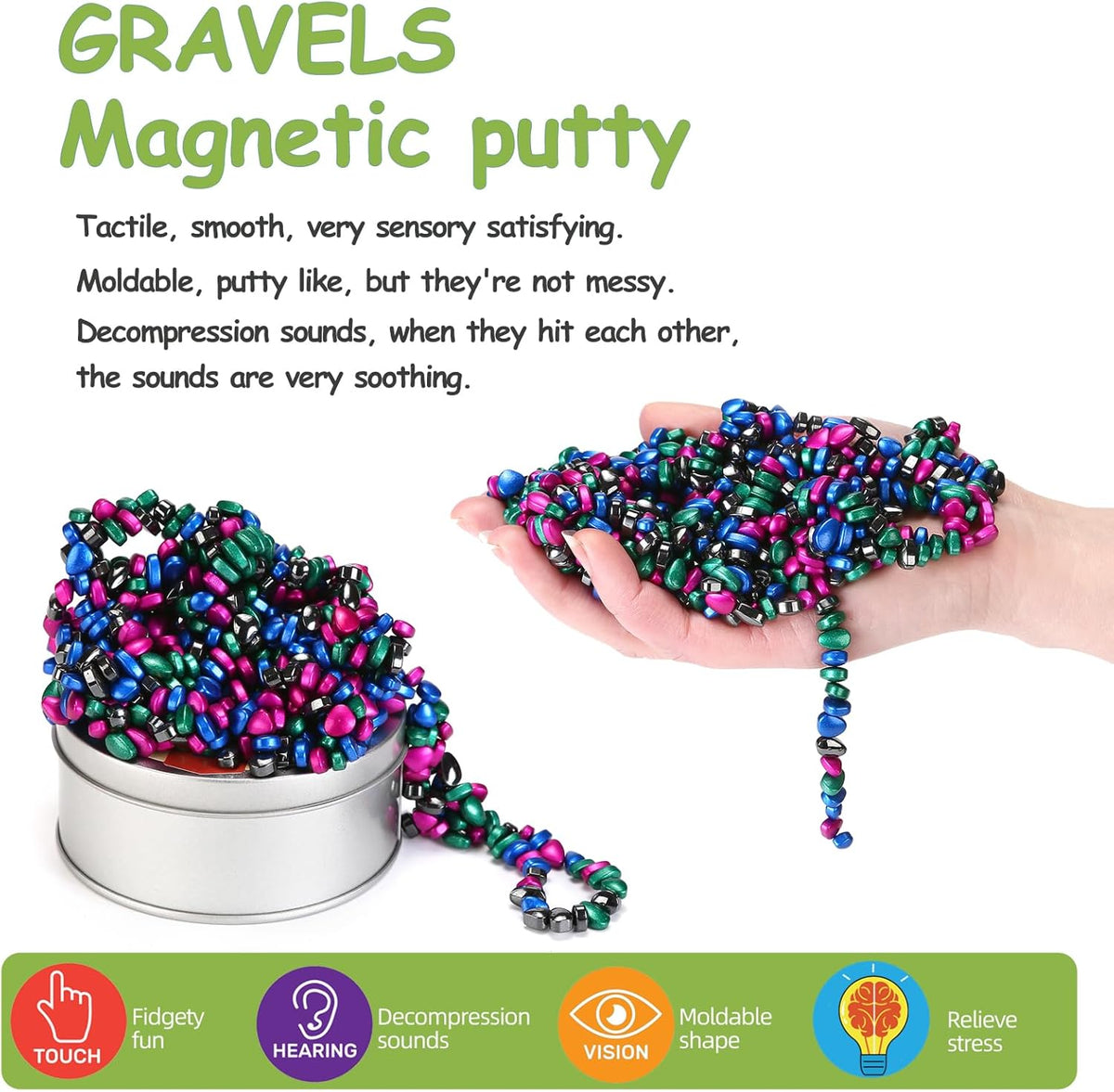 550pcs Multicolor 4 in 1 Magnet Balls Desk Toys for Adults, Ferrite Crags Magnetic Putty Desk