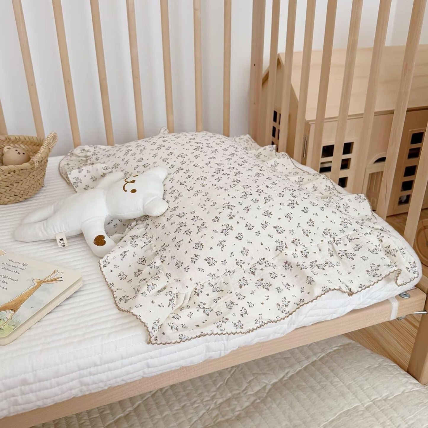 BuLuTu Gauze Muslin Pillow Cases for Toddler Girls Boys Soft Breathable Pillowcase Crib Size