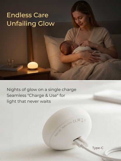 EASZZZ Baby Night Light, Egg Light for Nursery, Flip Design Touch Lamp
