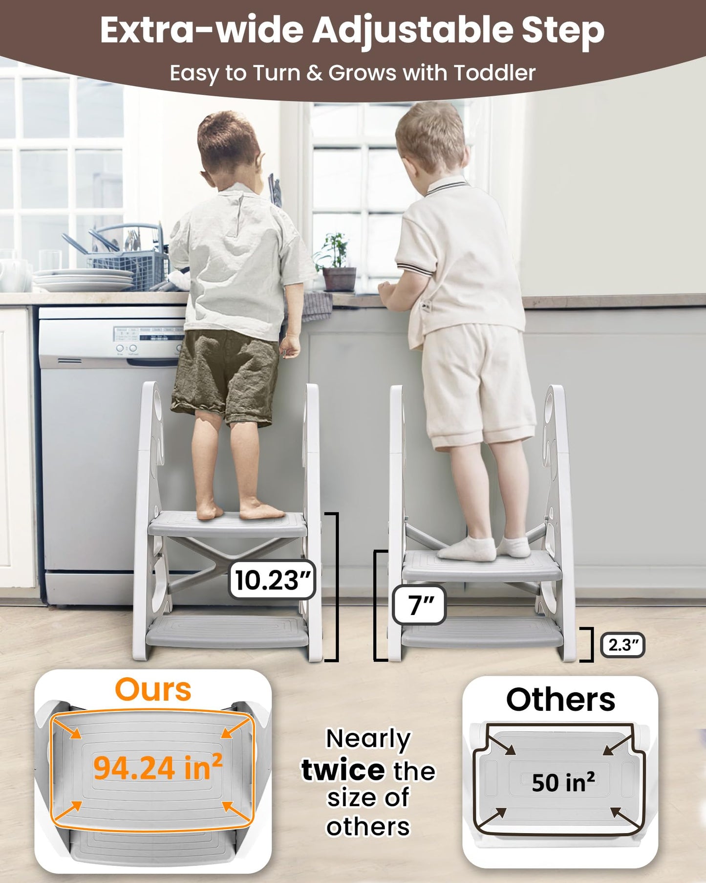 Primlect Potty Training Toilet, 2-in-1 Stable Potty Seat with Step Stool