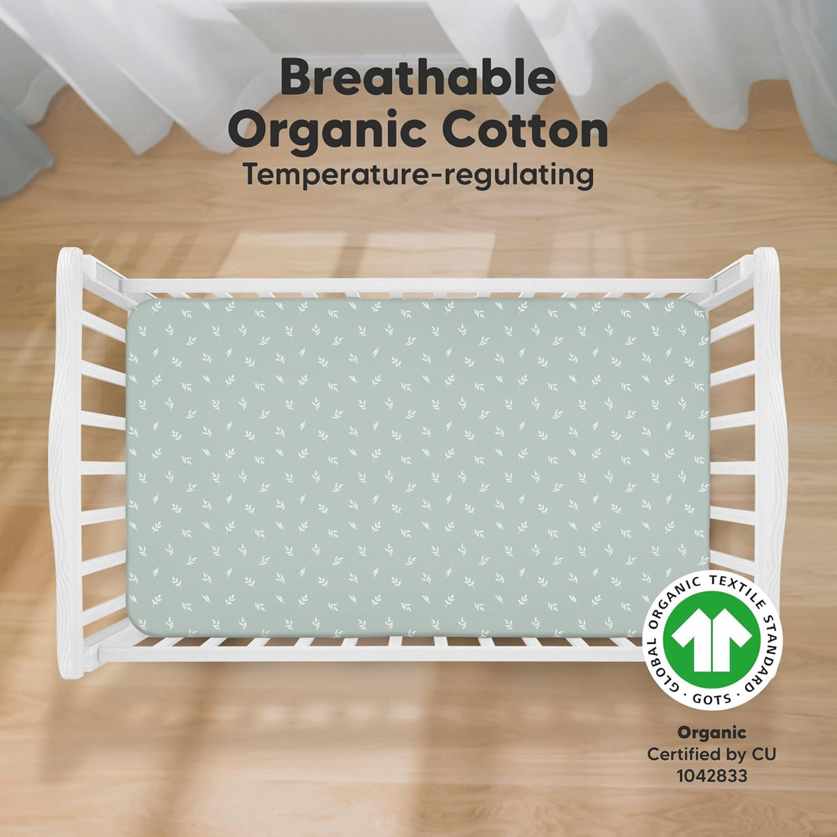 KeaBabies 2-Pack Organic Crib Sheets for Boys, Girls - 52x28 Fitted Crib Mattress Sheet Neutral