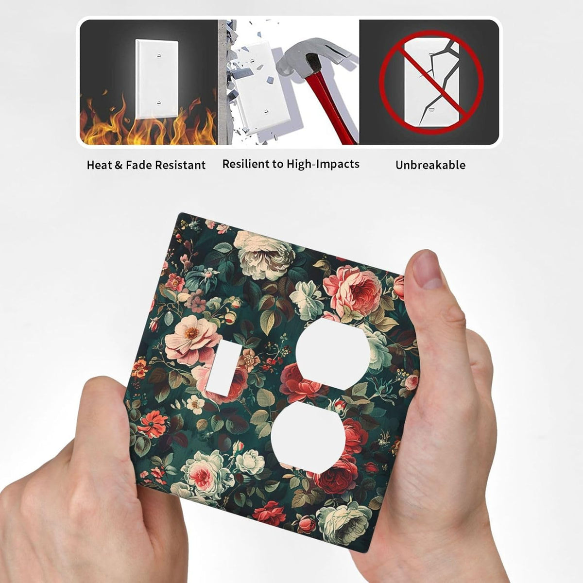 Wallplates Baroque Vintage Peony Flower Floral 1 Toggle 1 Duplex Switch Plate Electrical GFCI
