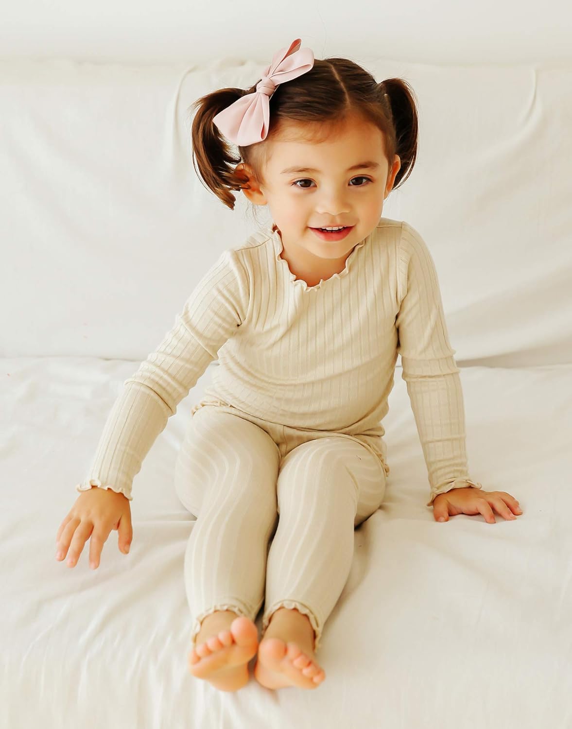 VAENAIT 6M-12Y Toddler Kids Girls Boys Soft Comfy Modal Tencel Solid Raglan Sleepwear Pajamas Pjs