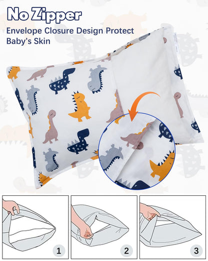 ALVABABY Toddler Pillowcases 2 Pack Organic Cotton Kids Pillow Cover Fit 13"x 18" or 12"x22"