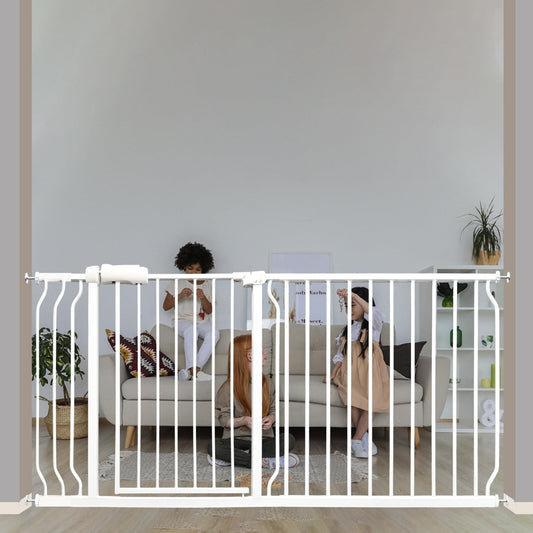 Extra Wide Baby & Dog Gate 62-67 Inch, Pressure Mounted No Drilling, Adjustable Indoor Safety Gate