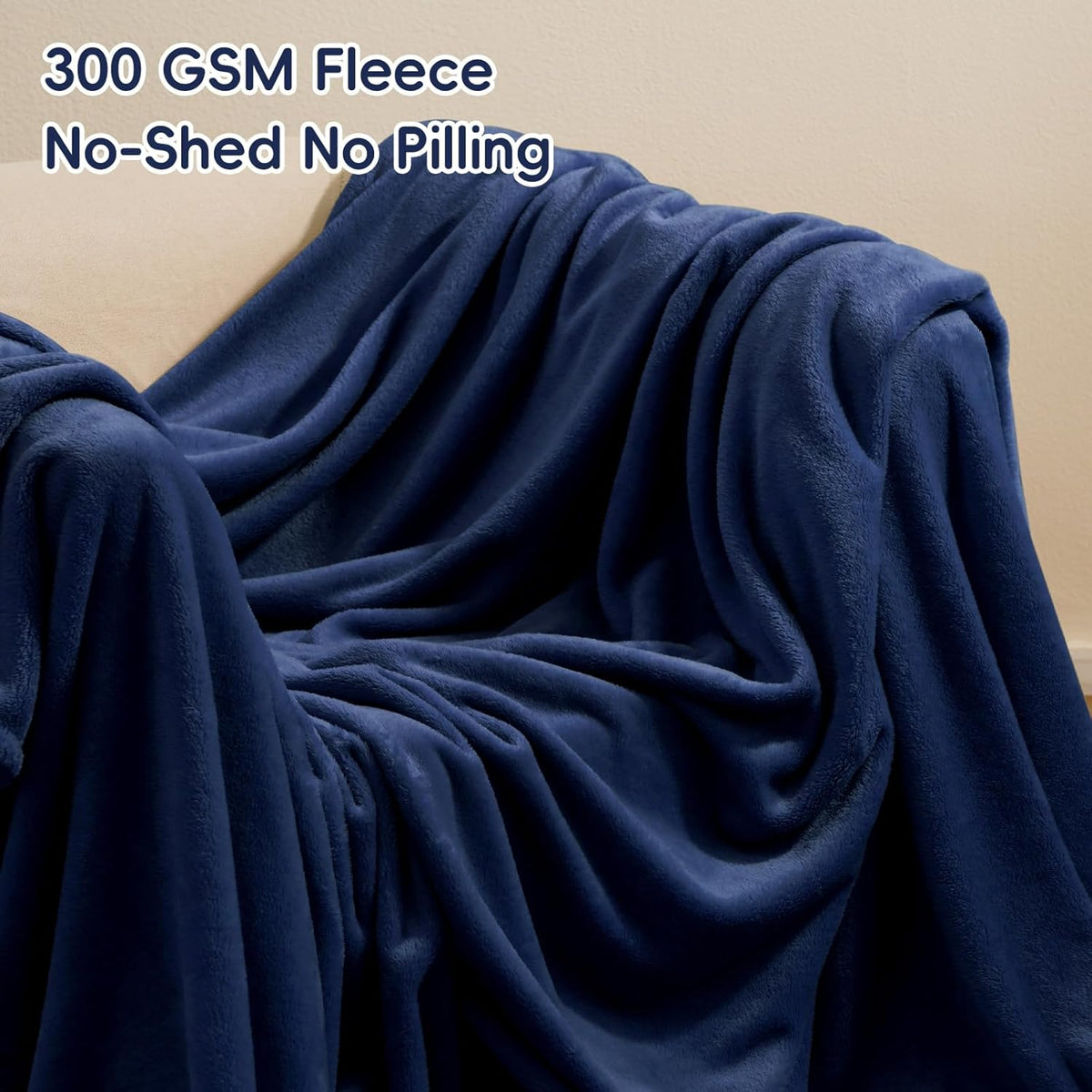 PHF Ultra Soft Fleece Blanket King Size, No Shed No Pilling Luxury Plush Cozy 300GSM Lightweight
