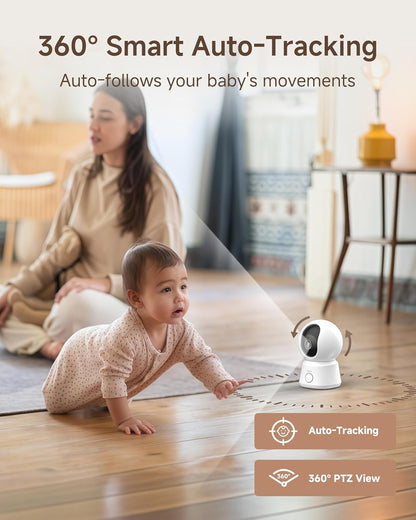 ARENTI Smart Baby Monitor with Camera and Audio, 1080P PTZ Camera with 5-inch Screen, Free
