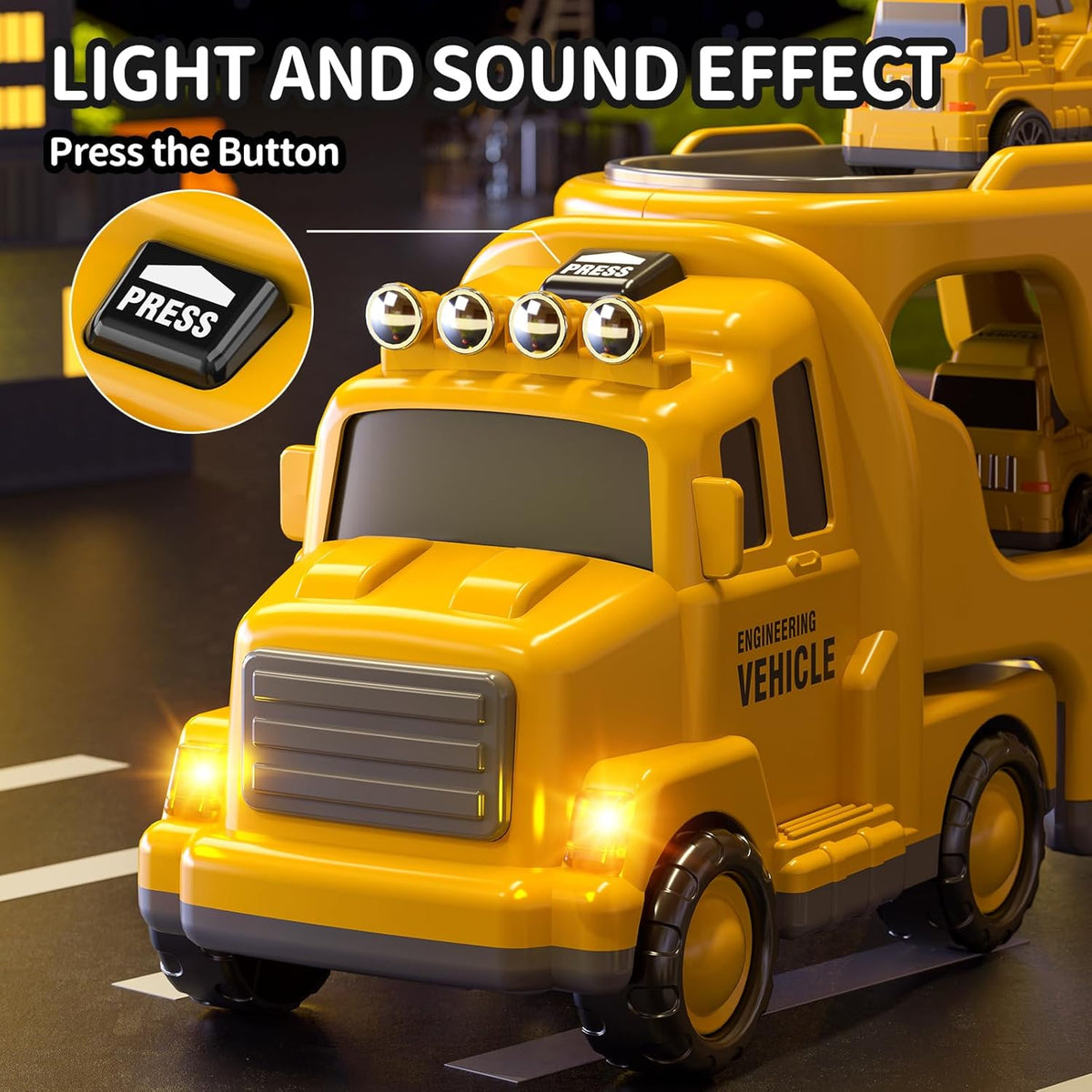 TEMI Construction Truck Boy Toys for 3-5 Year Old Toddlers - Toys for 3 4 5 6 7 Years Old