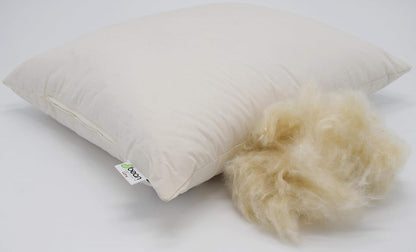 Bean Products King Organic Kapok Pillow + Natural Org Case - 20" x 36" - Organic Cotton Zippered