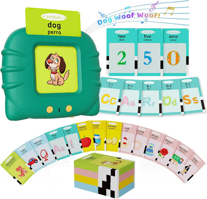 Toddler Toys Bilingual English and Spanish Talking Flash Cards for 1 2 3 4 5 6 Year Old Boys and