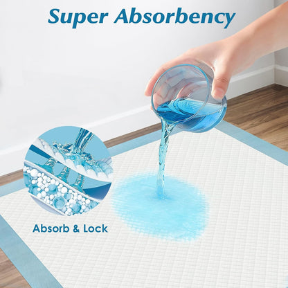 50 Count 30” x 36” Super Absorbency Disposable Underpads, Leakproof Quick Drying, Baby Puppy &
