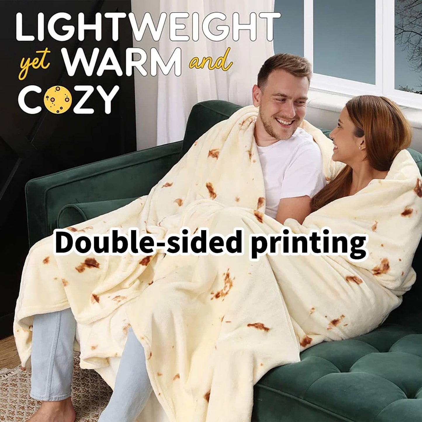 85in Burrito Tortilla Blanket White Elephant Gifts for Adults Useful Taco Throw Blankets Woemn Men