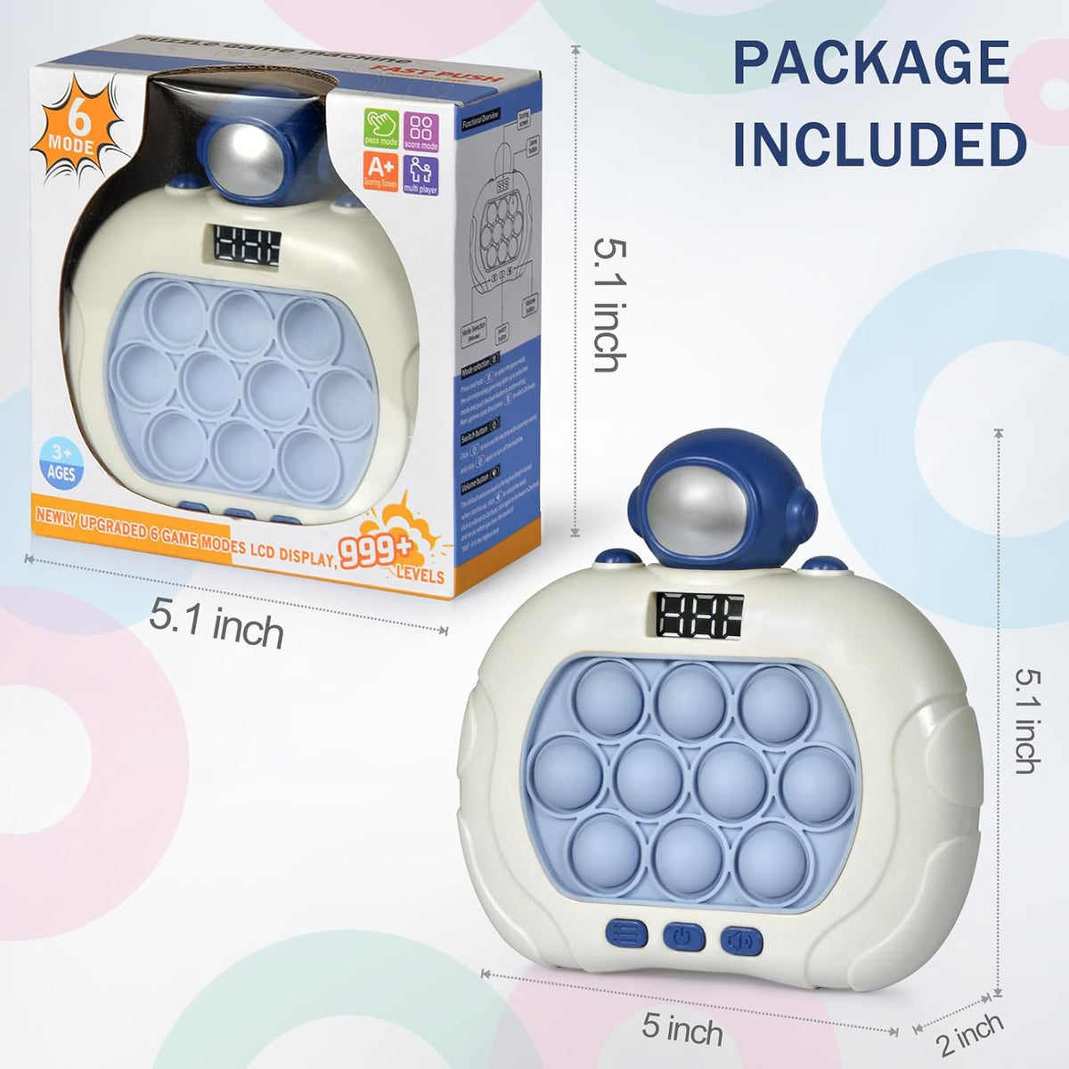 Fast Push Game Pop Fidget Toys for Kids, Fast Push Bubble Game, Handheld Puzzle Game Sensory Toys