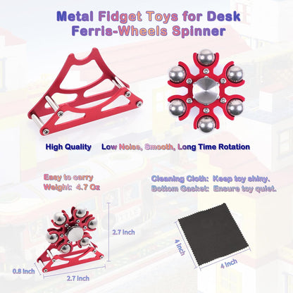 Desk-Fidget-Toys for Ferris-Wheels-Spinner: Metal Kinetic-Spinner 4mins, Cool-Gadgets for Kid