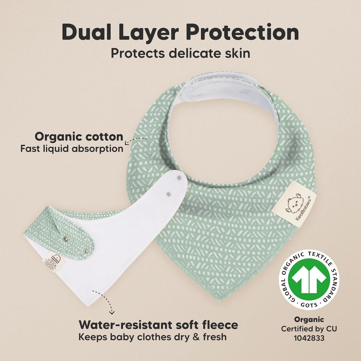 8-Pack Organic Baby Bandana Bibs for Boys, Girls - Super Absorbent Triangle Baby Bibs for Drooling